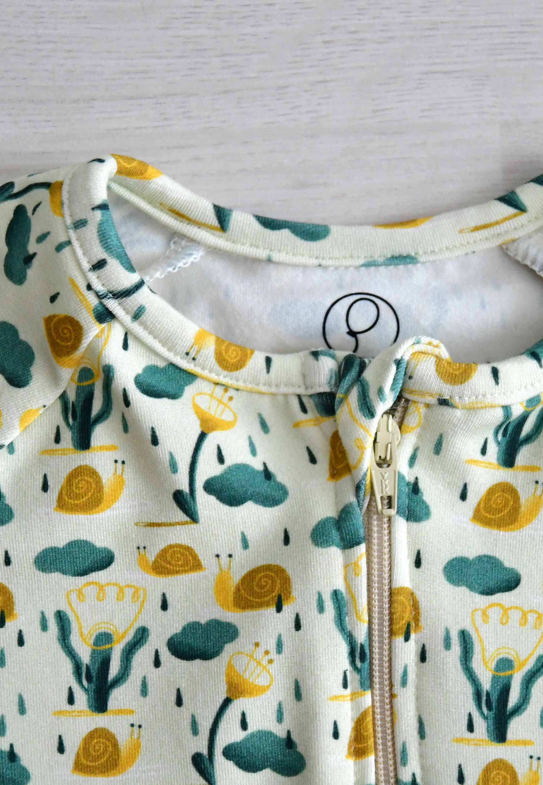 Bamboo Zip Romper - Snails - Blue Balloon