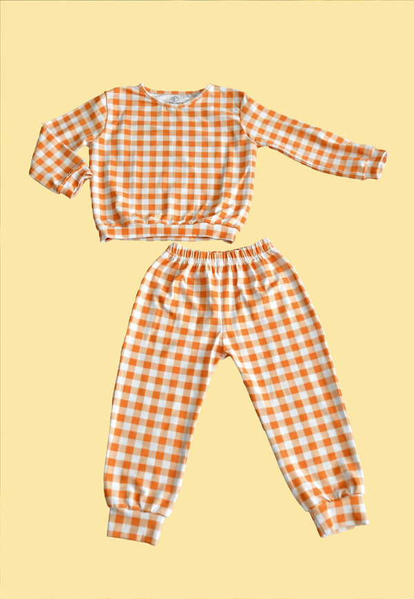 Two-Piece Bamboo Pajamas - Autumn Leaves - Blue Balloon