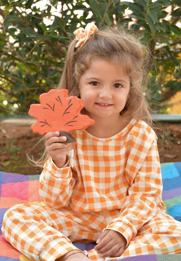 Two-Piece Bamboo Pajamas - Autumn Leaves - Blue Balloon