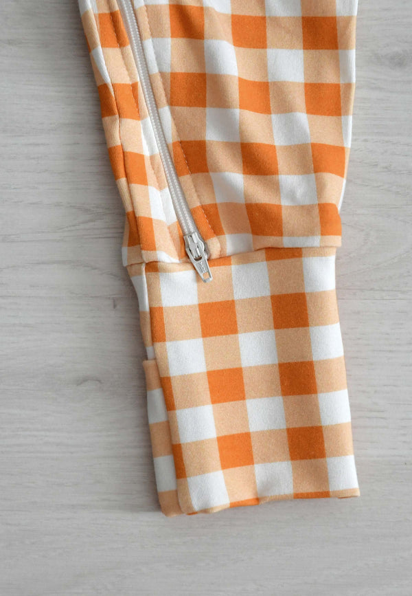 Bamboo Zip Romper - Autumn Leaves - Blue Balloon