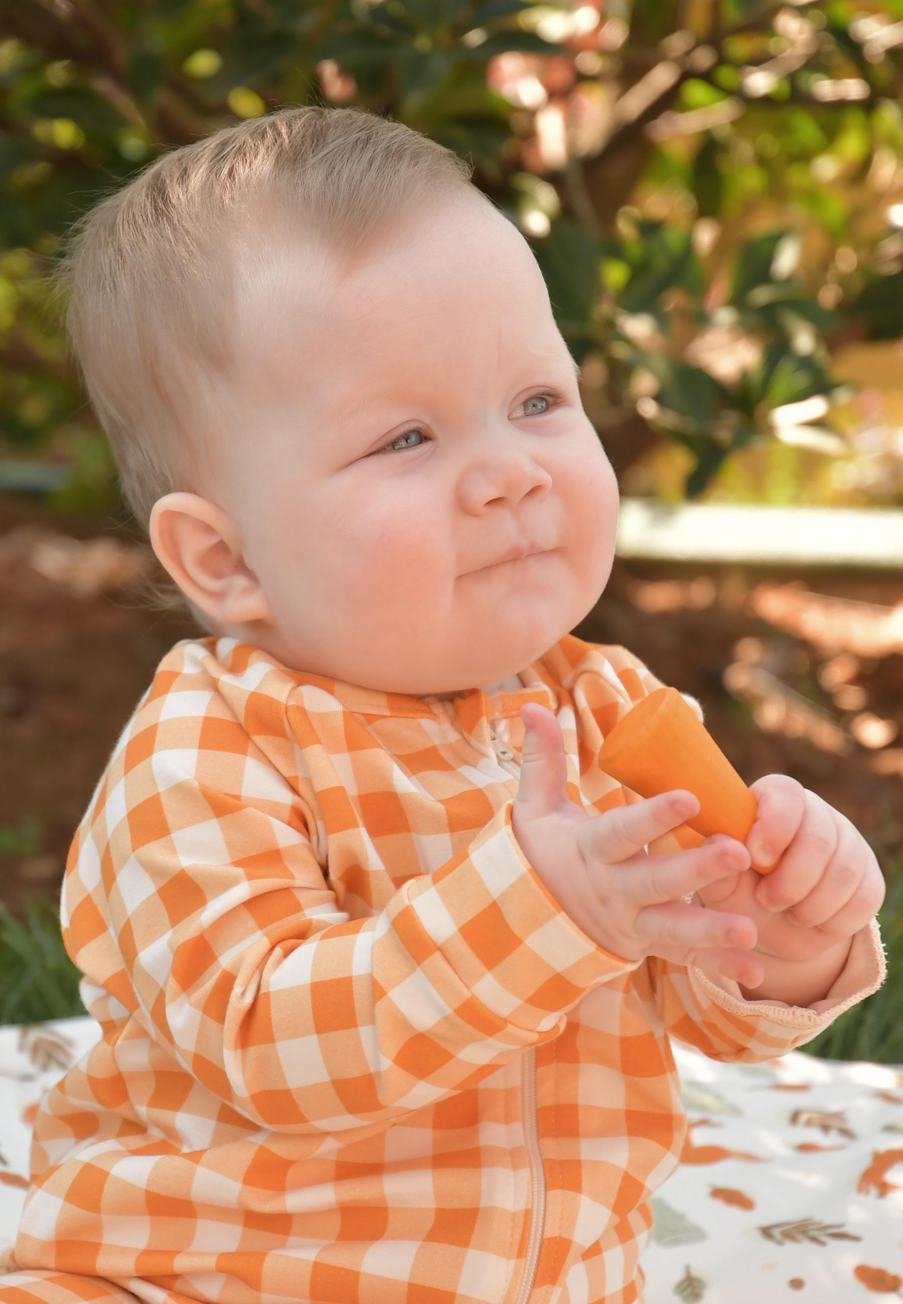 Bamboo Zip Romper - Autumn Leaves - Blue Balloon