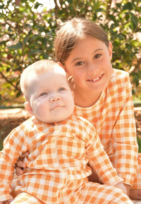 Bamboo Zip Romper - Autumn Leaves - Blue Balloon