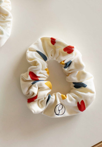 Bamboo Scrunchie - Hearts - Blue Balloon