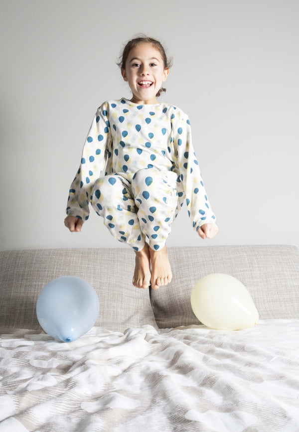 Pigiama due pezzi in bambù - Vola in alto - Palloncino blu