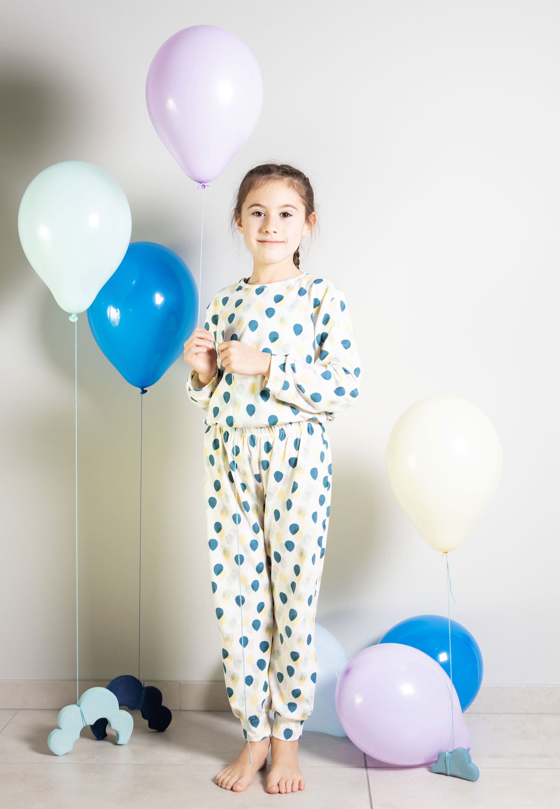 Two-Piece Bamboo Pajamas - Fly High - Blue Balloon