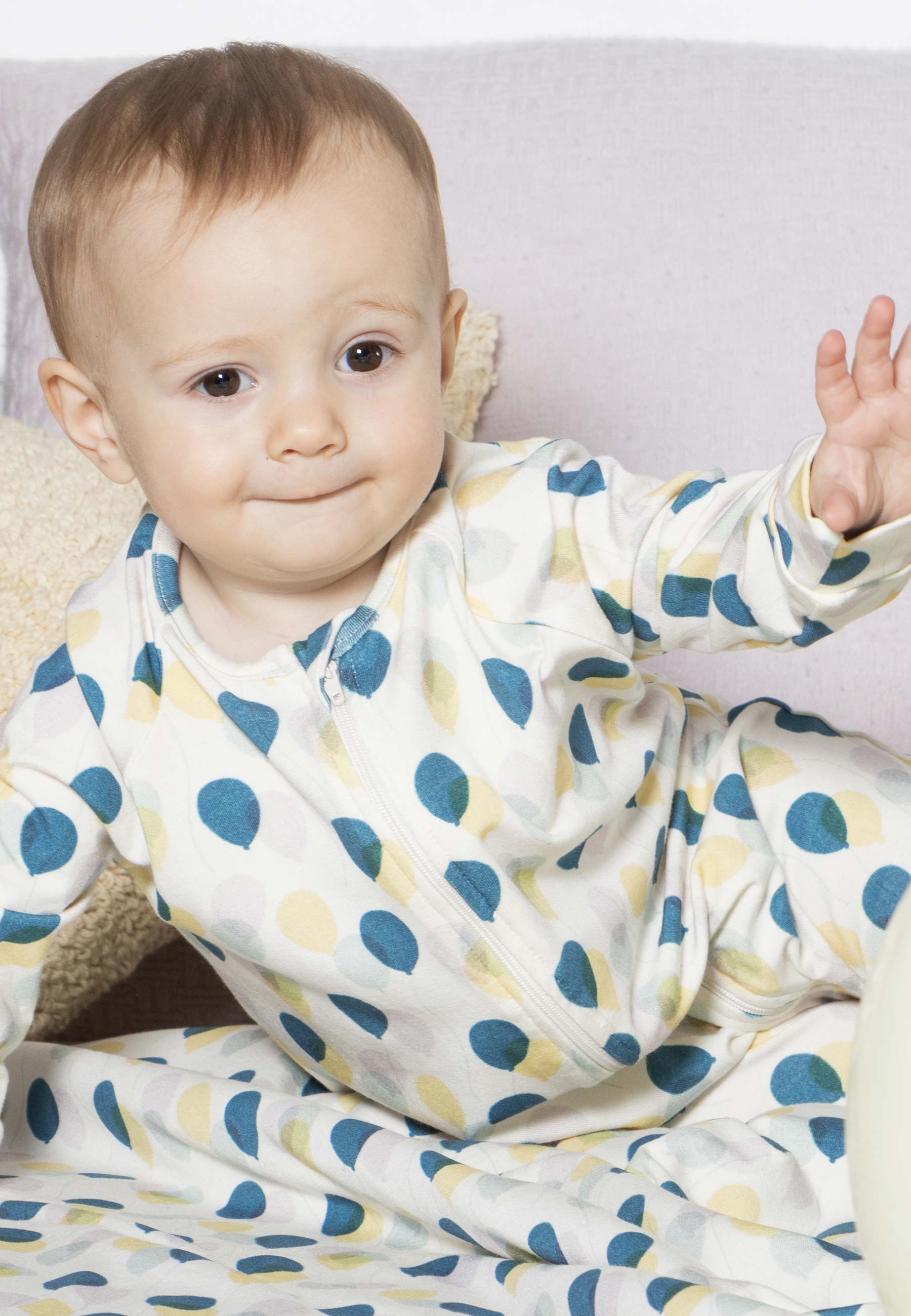 Tutina in Bamboo con Zip - Vola Alto - Palloncino Blu