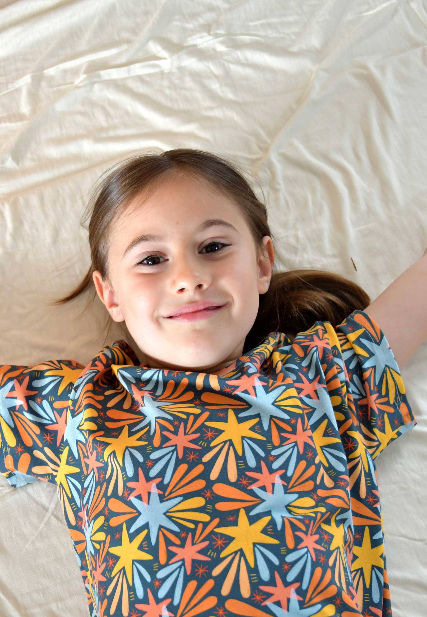 Two-Piece Bamboo Pajamas - Stars and Fireworks - Blue Balloon
