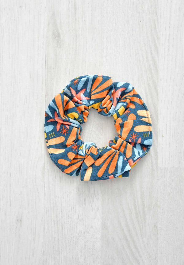 Bamboo Chouchou (scrunchie) - Stars and Fireworks - Blue Balloon
