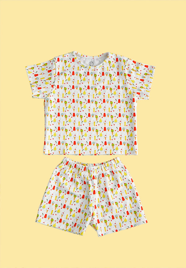 Two-Piece Bamboo Pajamas - Ice Creams - Blue Balloon