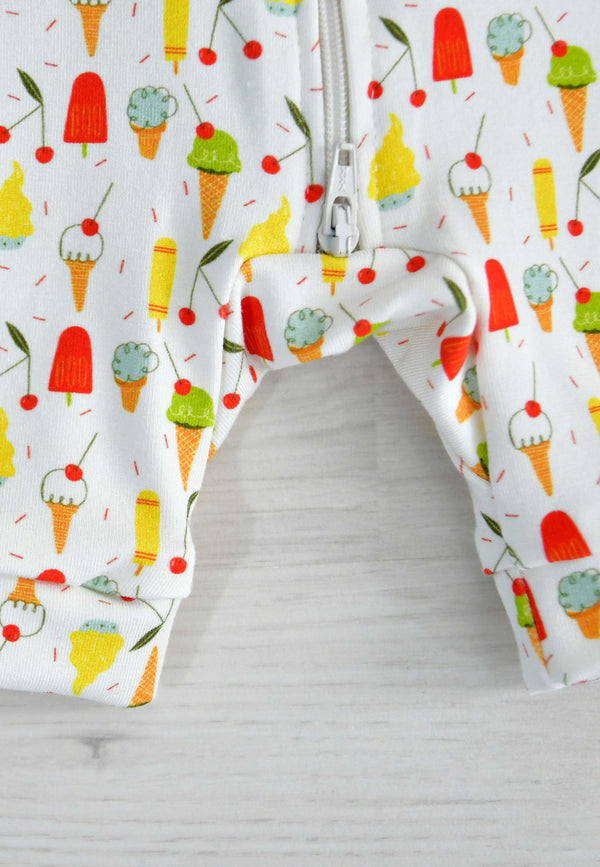 Bamboo Zip Romper - Ice Creams - Blue Balloon
