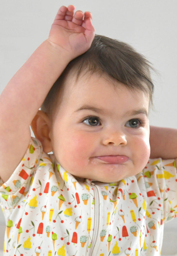 Bamboo Zip Romper - Ice Creams - Blue Balloon