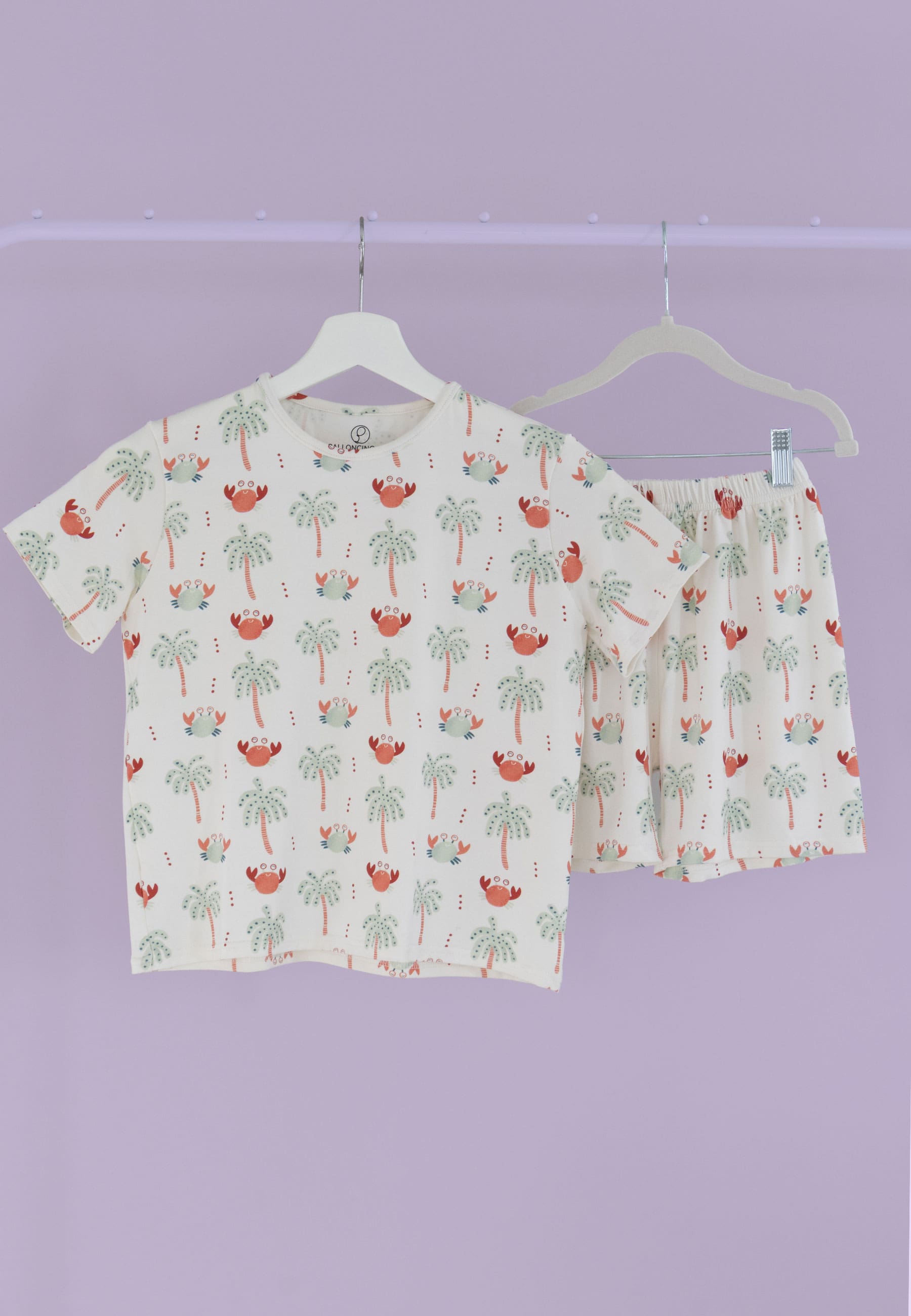Two-Piece Bamboo Pajamas - Crabs - Blue Balloon