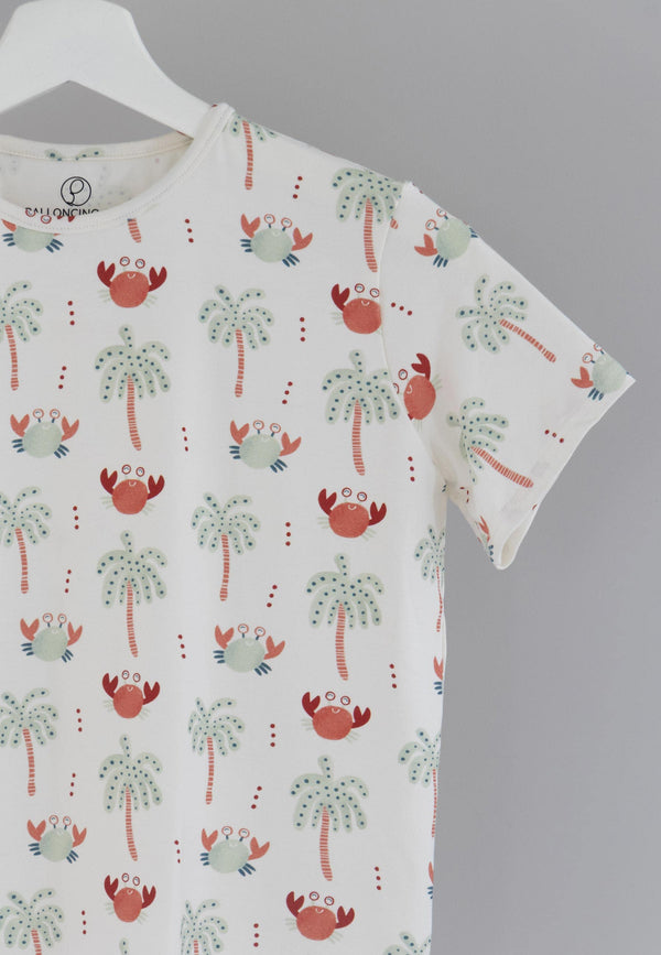 Two-Piece Bamboo Pajamas - Crabs - Blue Balloon