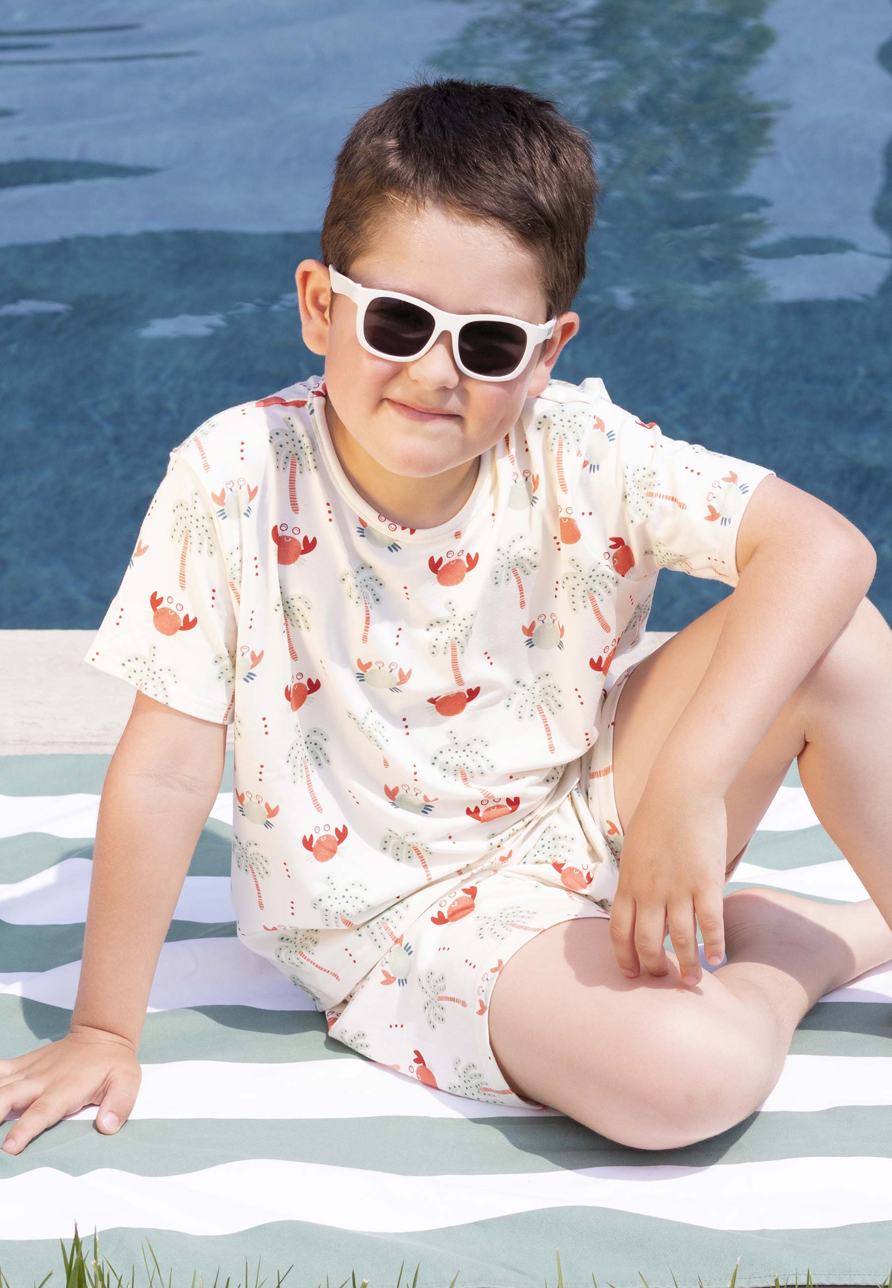 Two-Piece Bamboo Pajamas - Crabs - Blue Balloon