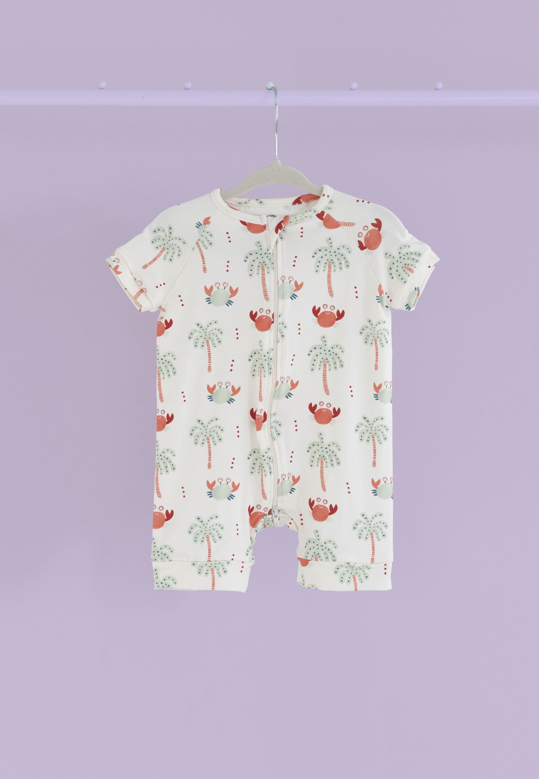 Bamboo Zip Romper - Crabs - Blue Balloon