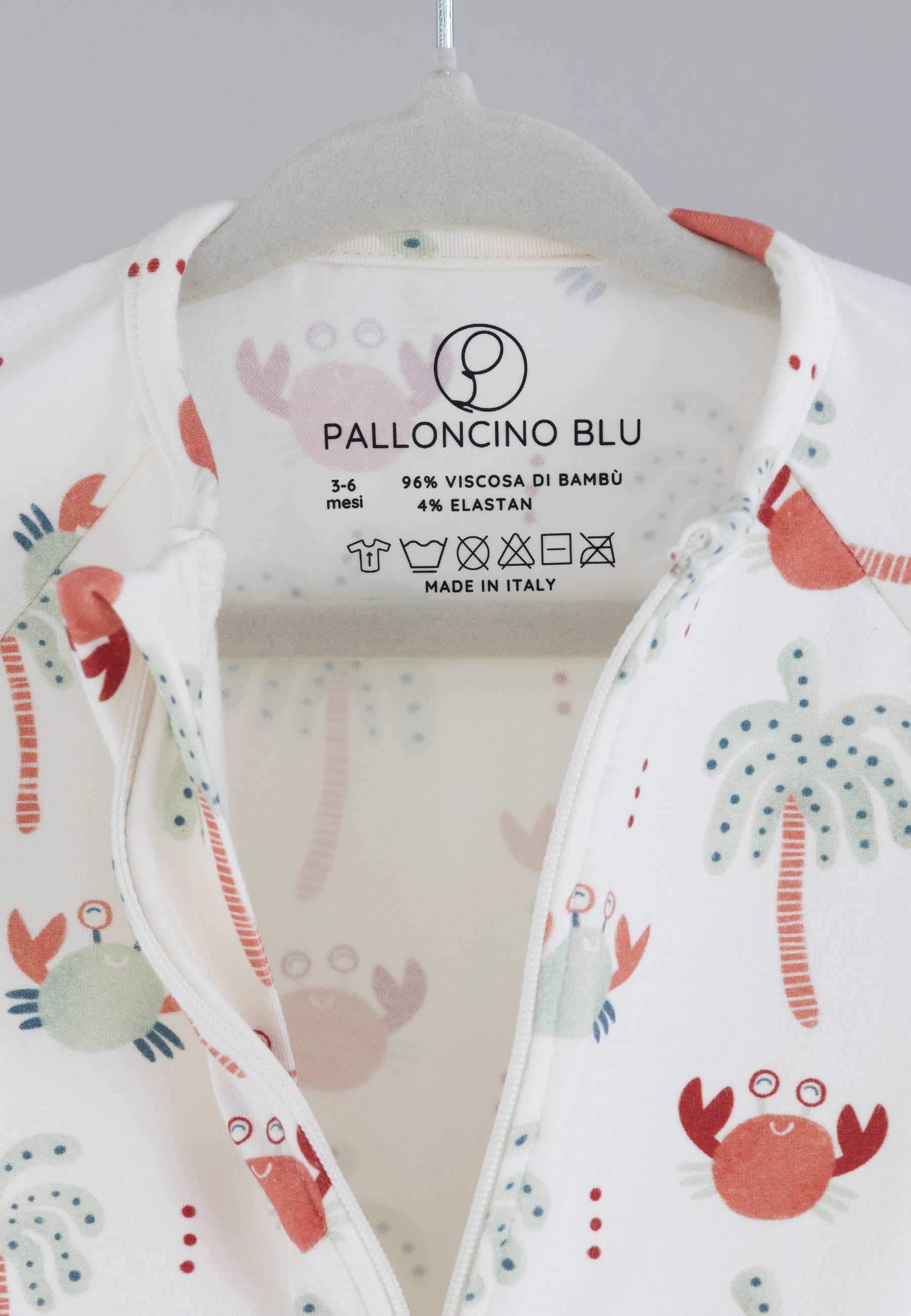 Bamboo Zip Romper - Crabs - Blue Balloon