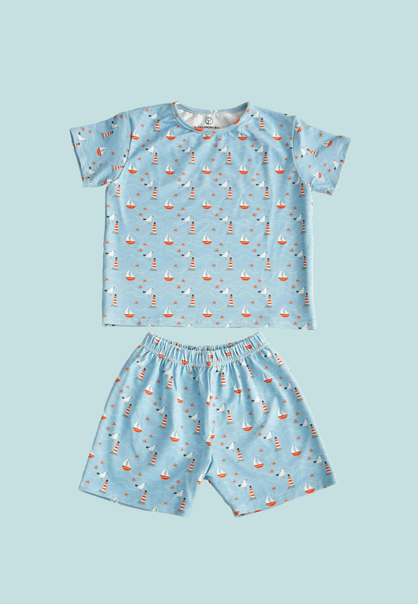 Two-Piece Bamboo Pajamas - Sea - Blue Balloon