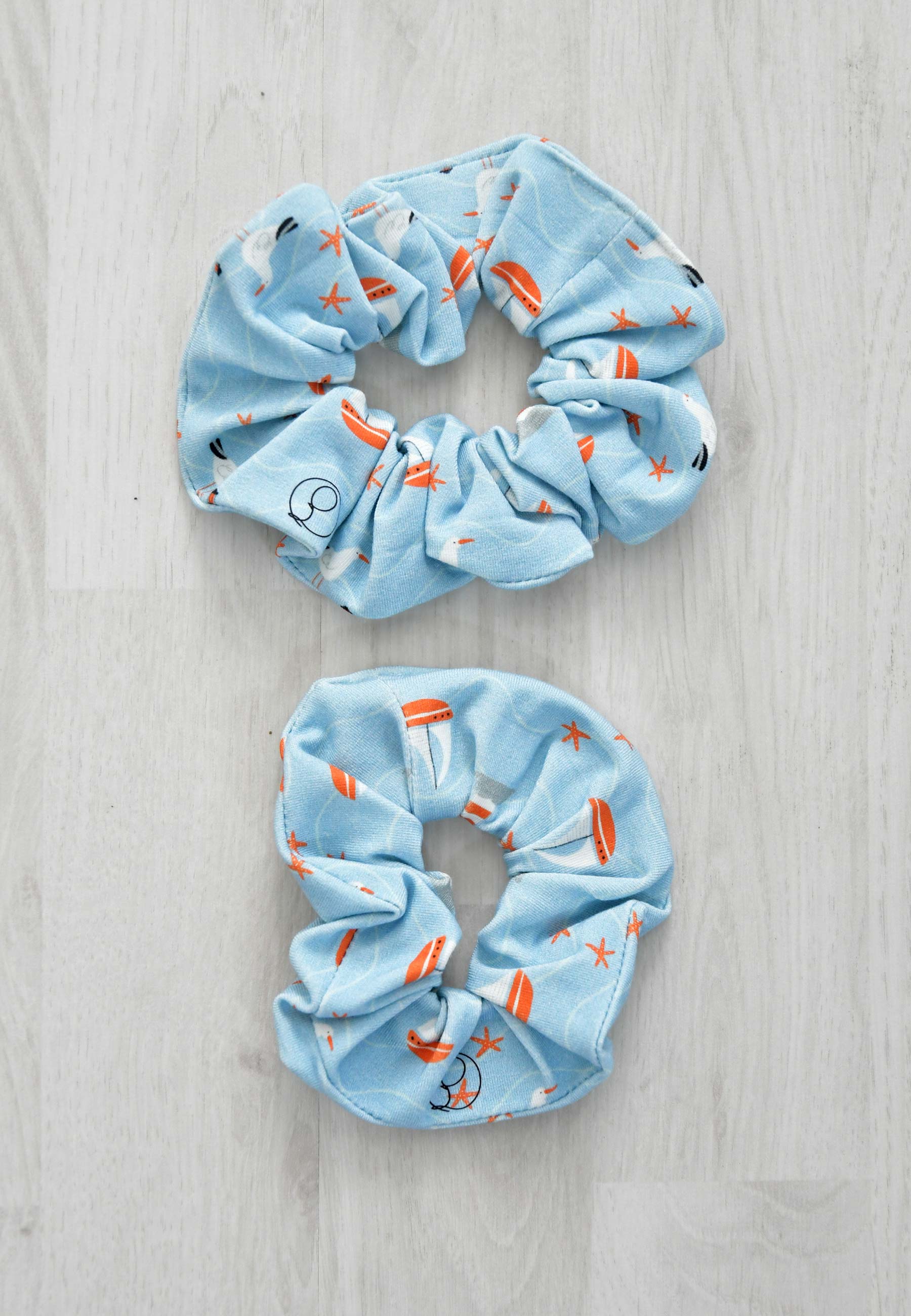 Chouchou (scrunchie) in bambù - Mare - Palloncino blu