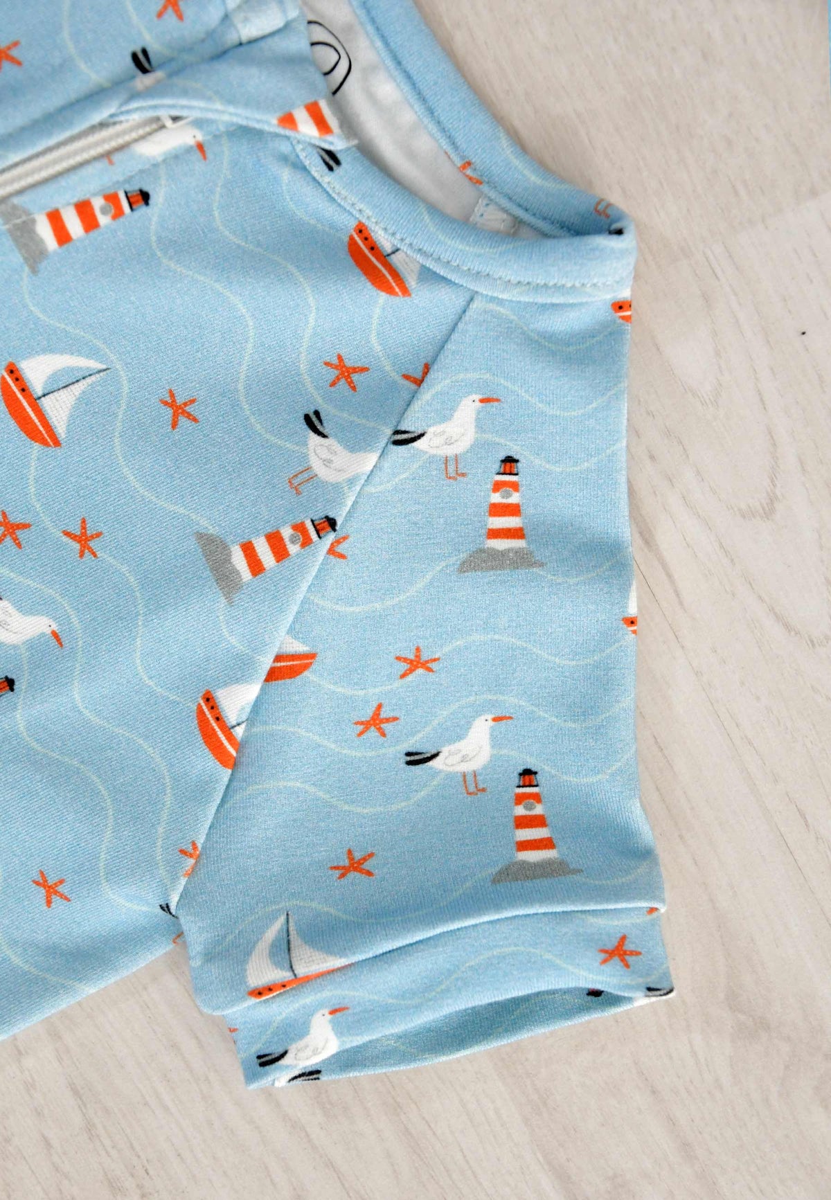 Bamboo Zip Romper - Sea - Blue Balloon