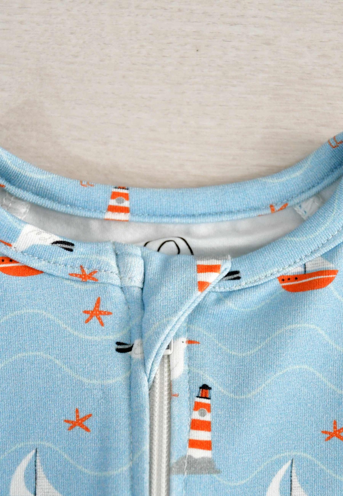 Bamboo Zip Romper - Sea - Blue Balloon