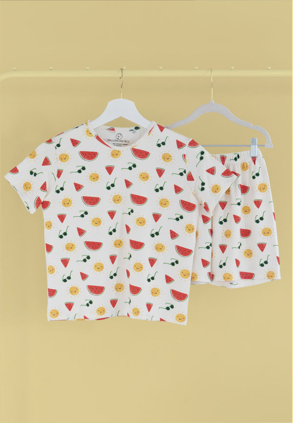 Two-Piece Bamboo Pajamas - Summer Vibes - Blue Balloon