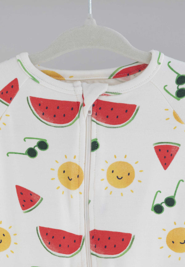 Bamboo Zip Romper - Summer Vibes - Blue Balloon