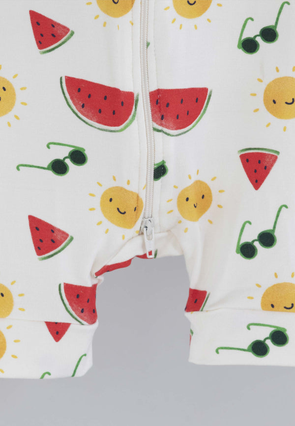 Bamboo Zip Romper - Summer Vibes - Blue Balloon