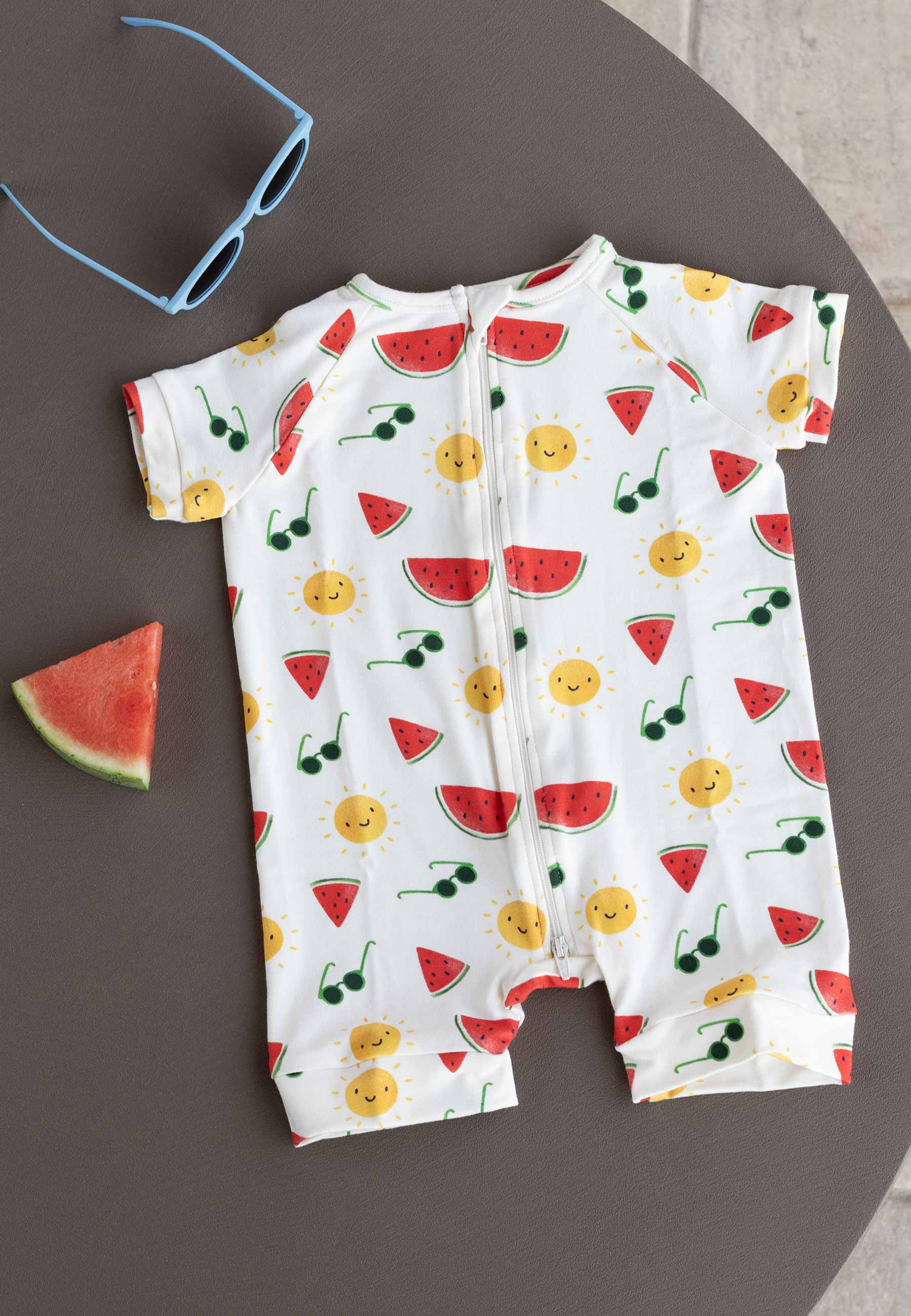 Bamboo Zip Romper - Summer Vibes - Blue Balloon