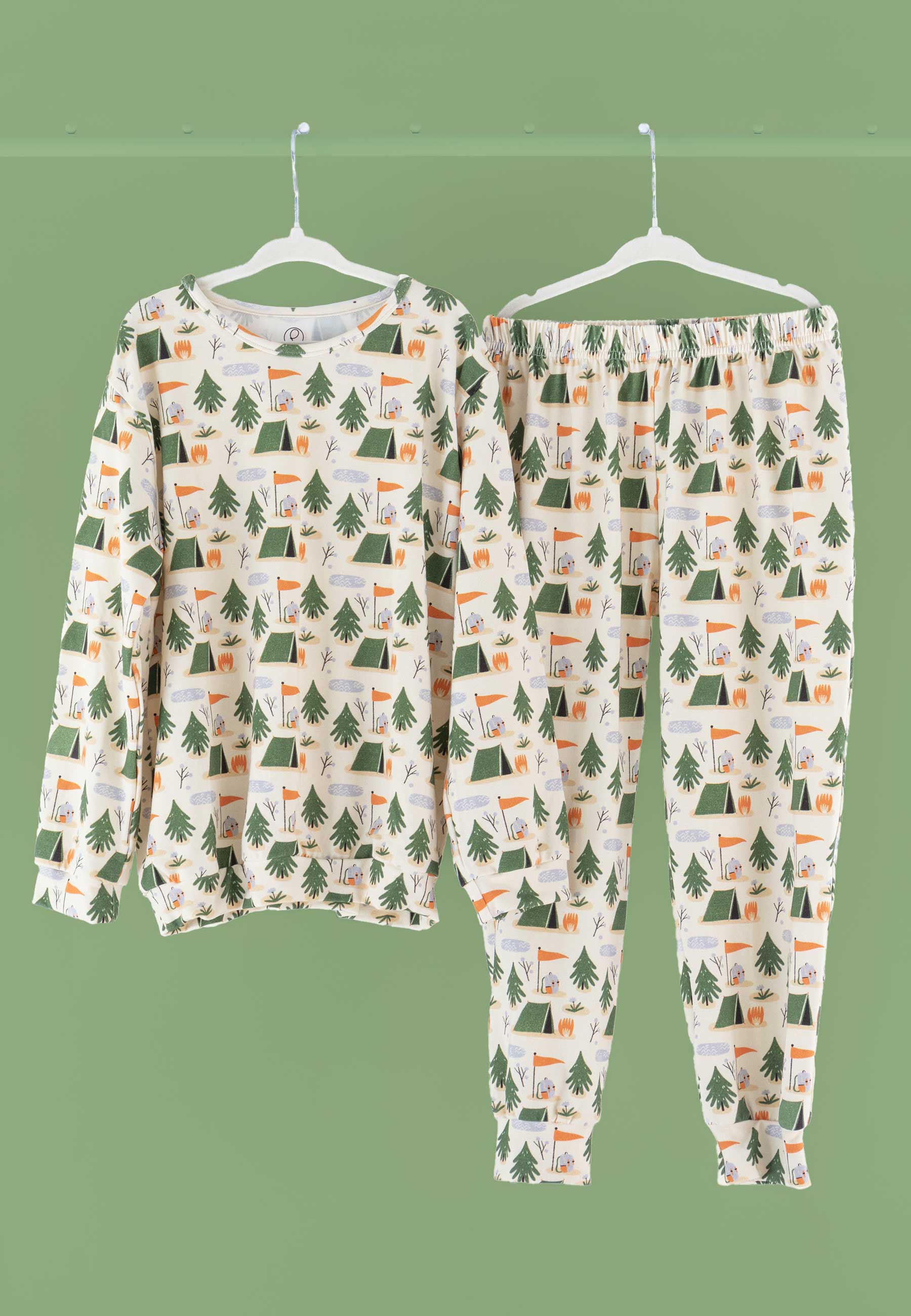 Two-Piece Bamboo Pajamas - Camping - Blue Balloon