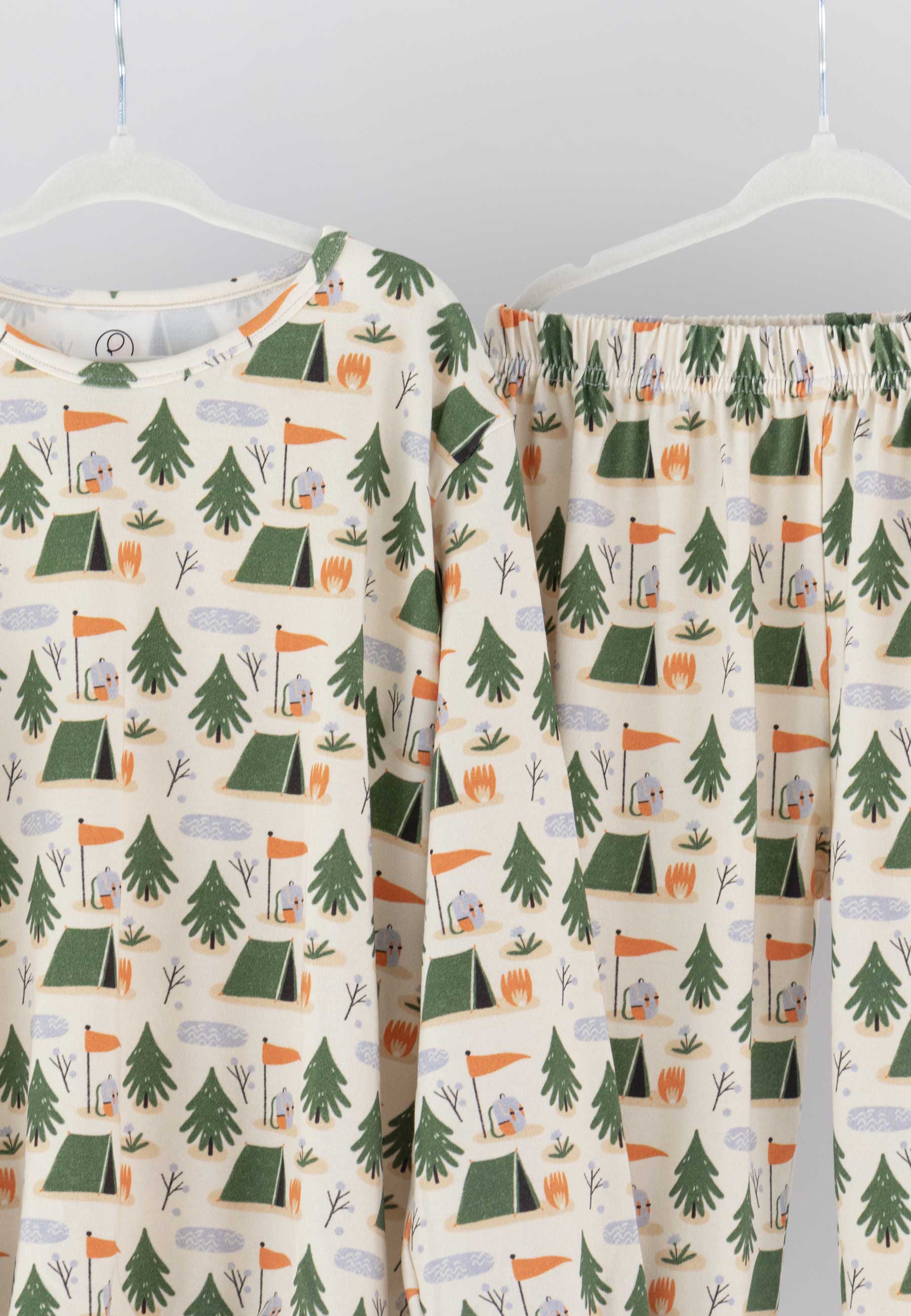 Two-Piece Bamboo Pajamas - Camping - Blue Balloon