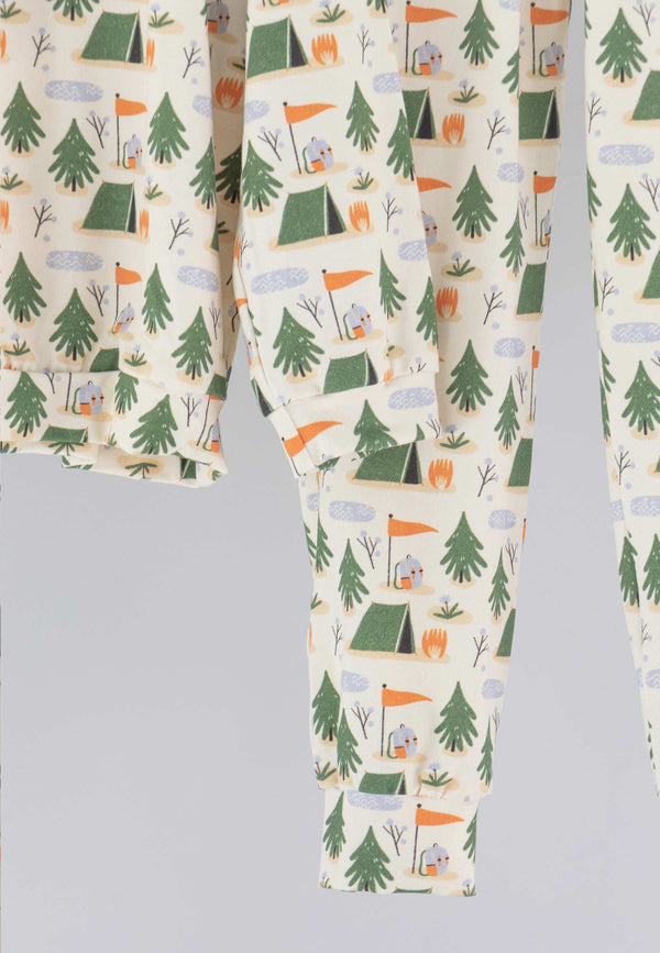 Two-Piece Bamboo Pajamas - Camping - Blue Balloon