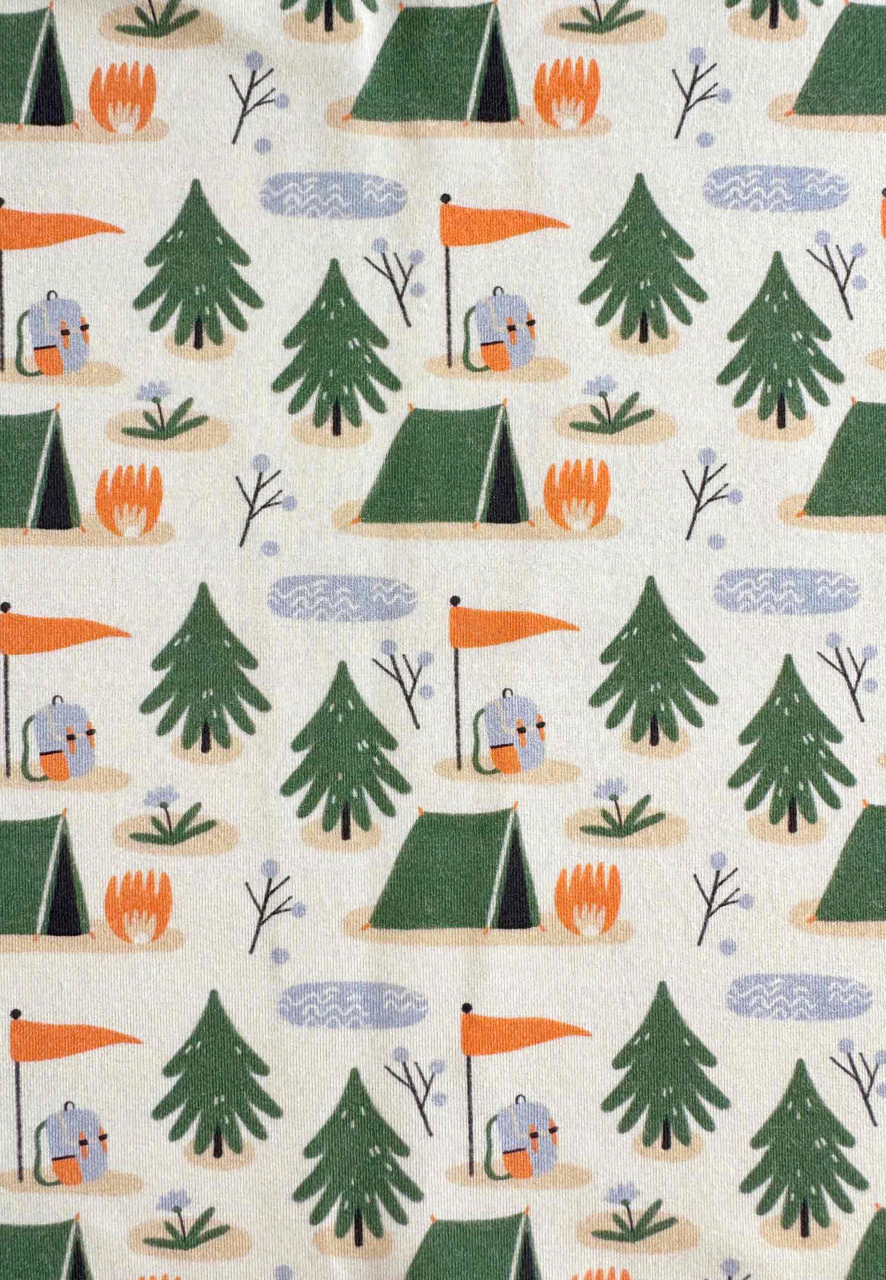 Two-Piece Bamboo Pajamas - Camping - Blue Balloon