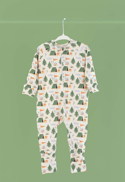 Bamboo Zip Romper - Camping - Blue Balloon