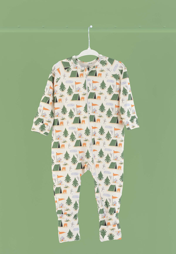 Tutina con zip in bambù - In tenda - Palloncino blu