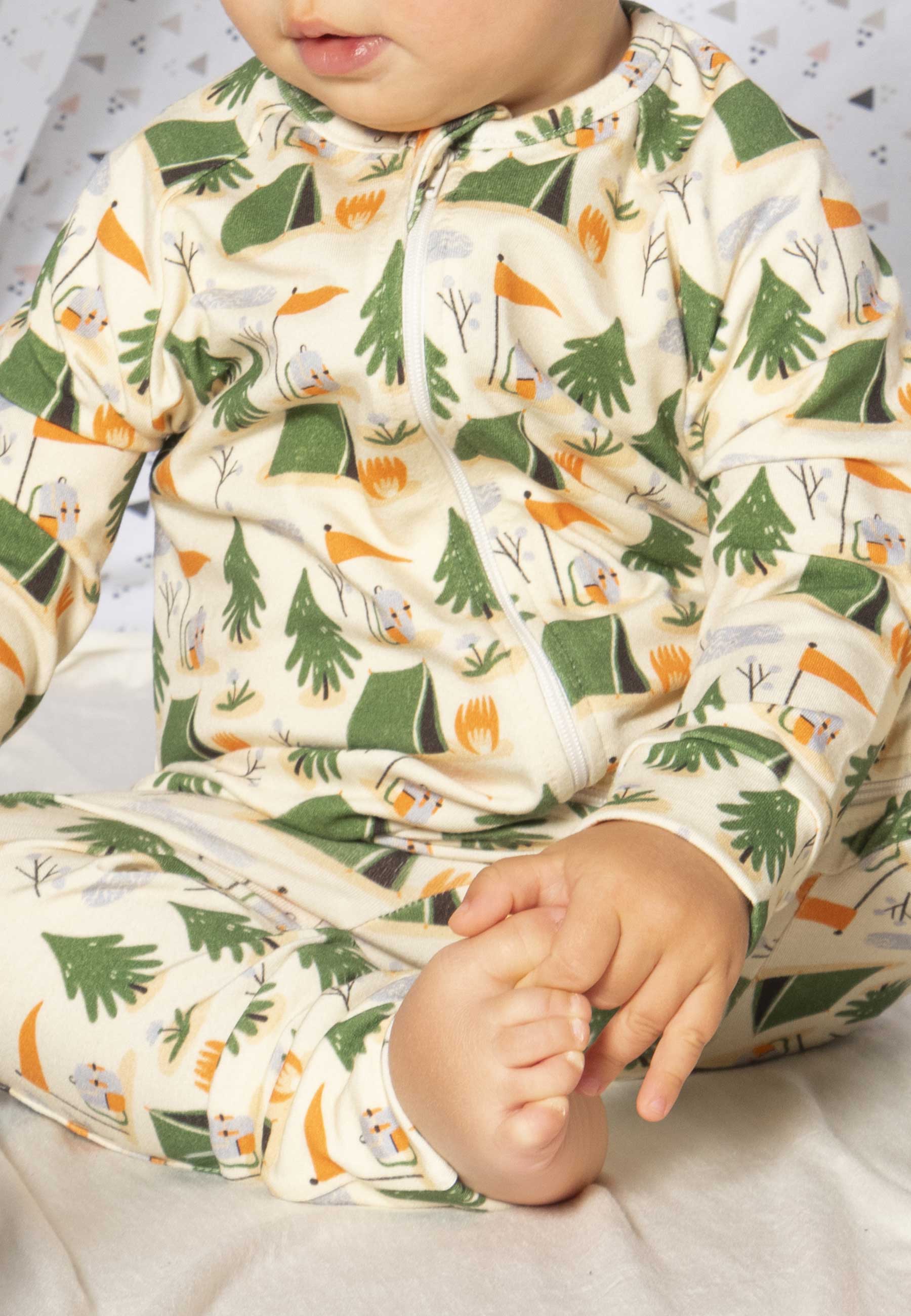 Tutina con zip in bambù - In tenda - Palloncino blu