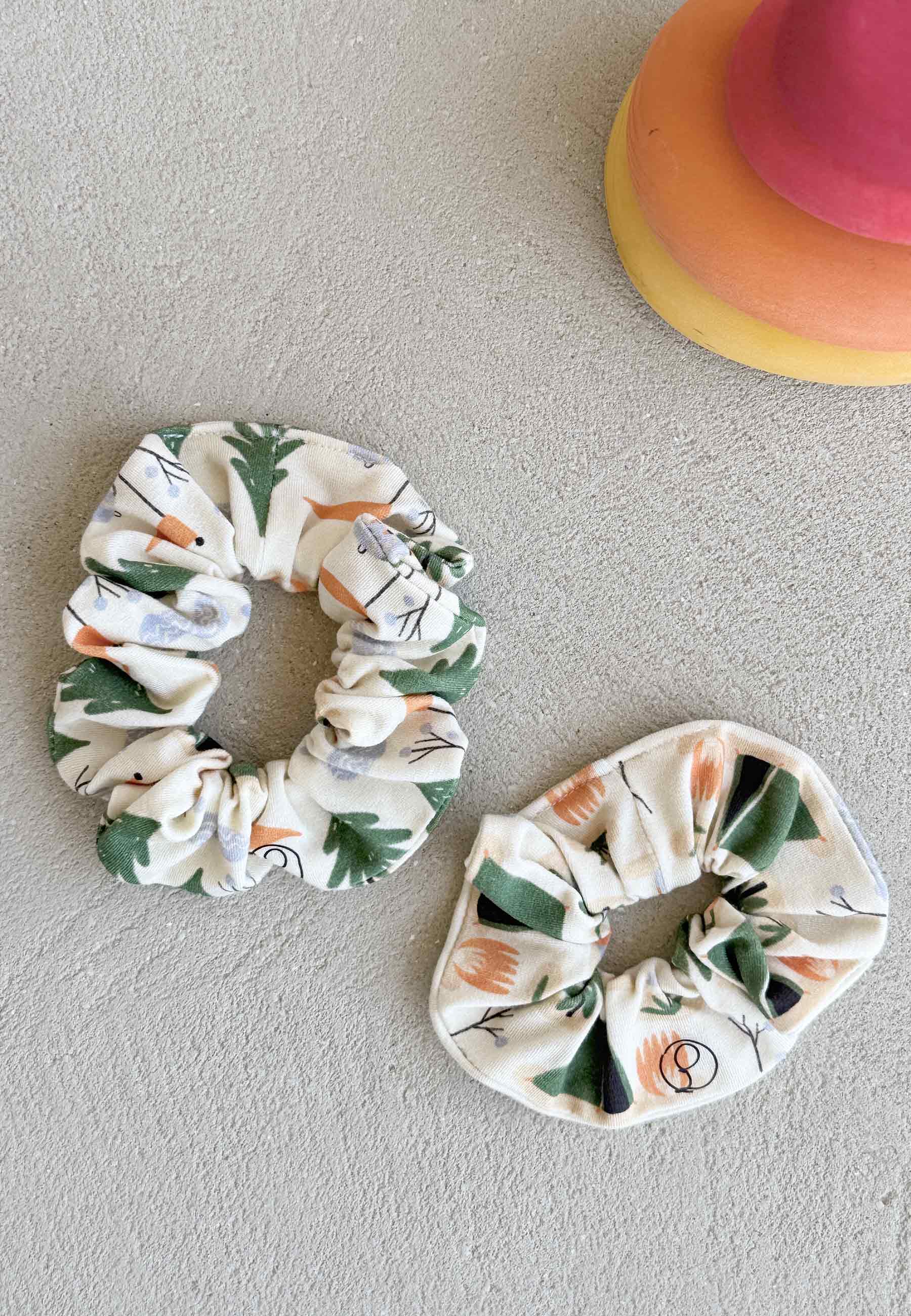 Chouchou in bambù (scrunchie) - In tenda - Palloncino blu