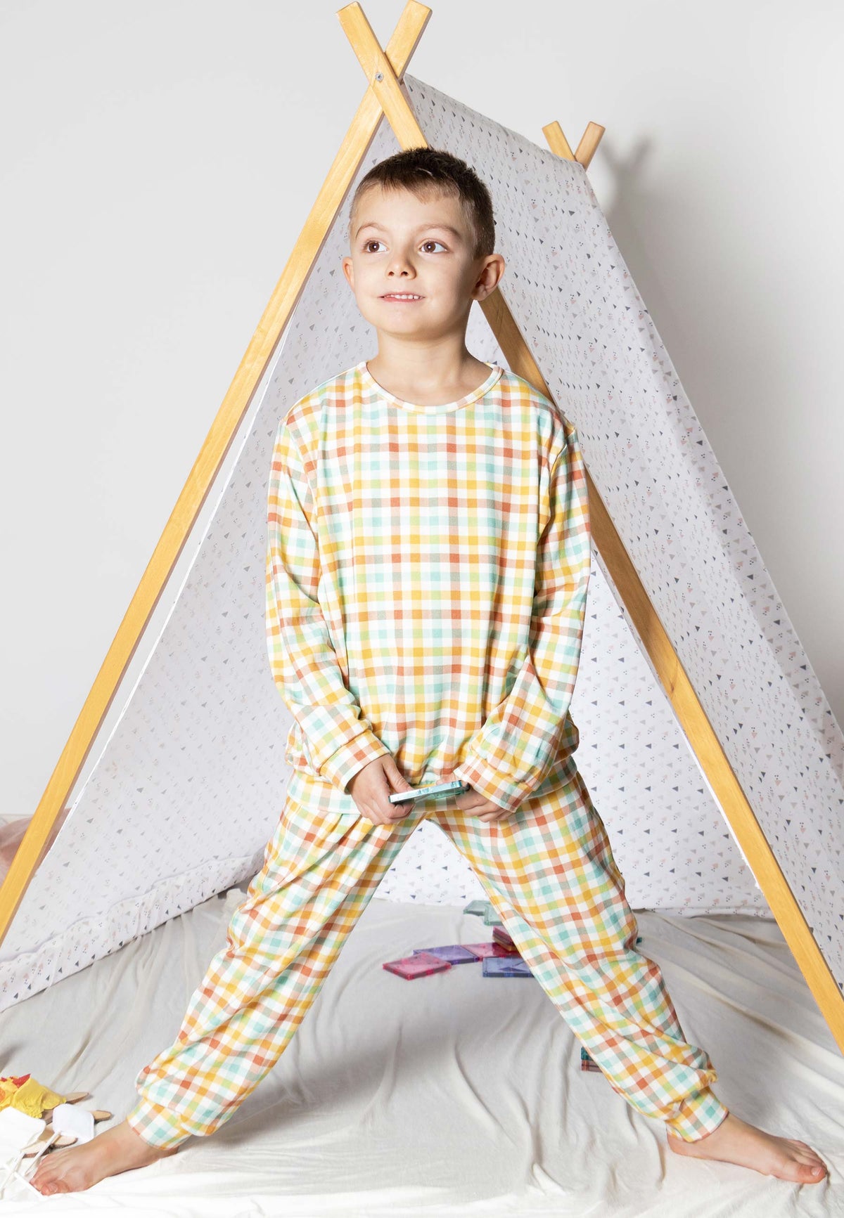 Two-Piece Bamboo Pajamas - Forest Walk - Blue Balloon