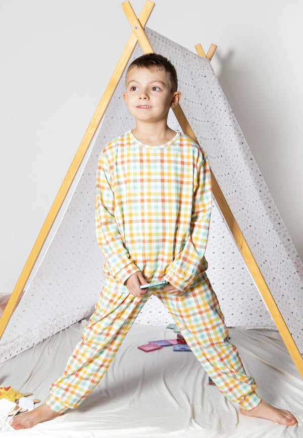 Two-Piece Bamboo Pajamas - Forest Walk - Blue Balloon