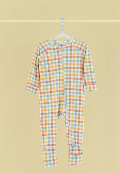 Bamboo Zip Romper - Woodland Walk - Blue Balloon