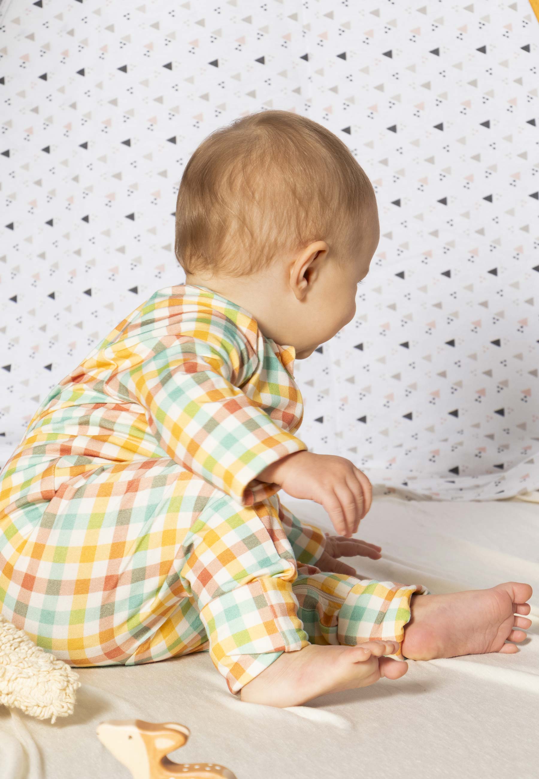 Bamboo Zip Romper - Woodland Walk - Blue Balloon