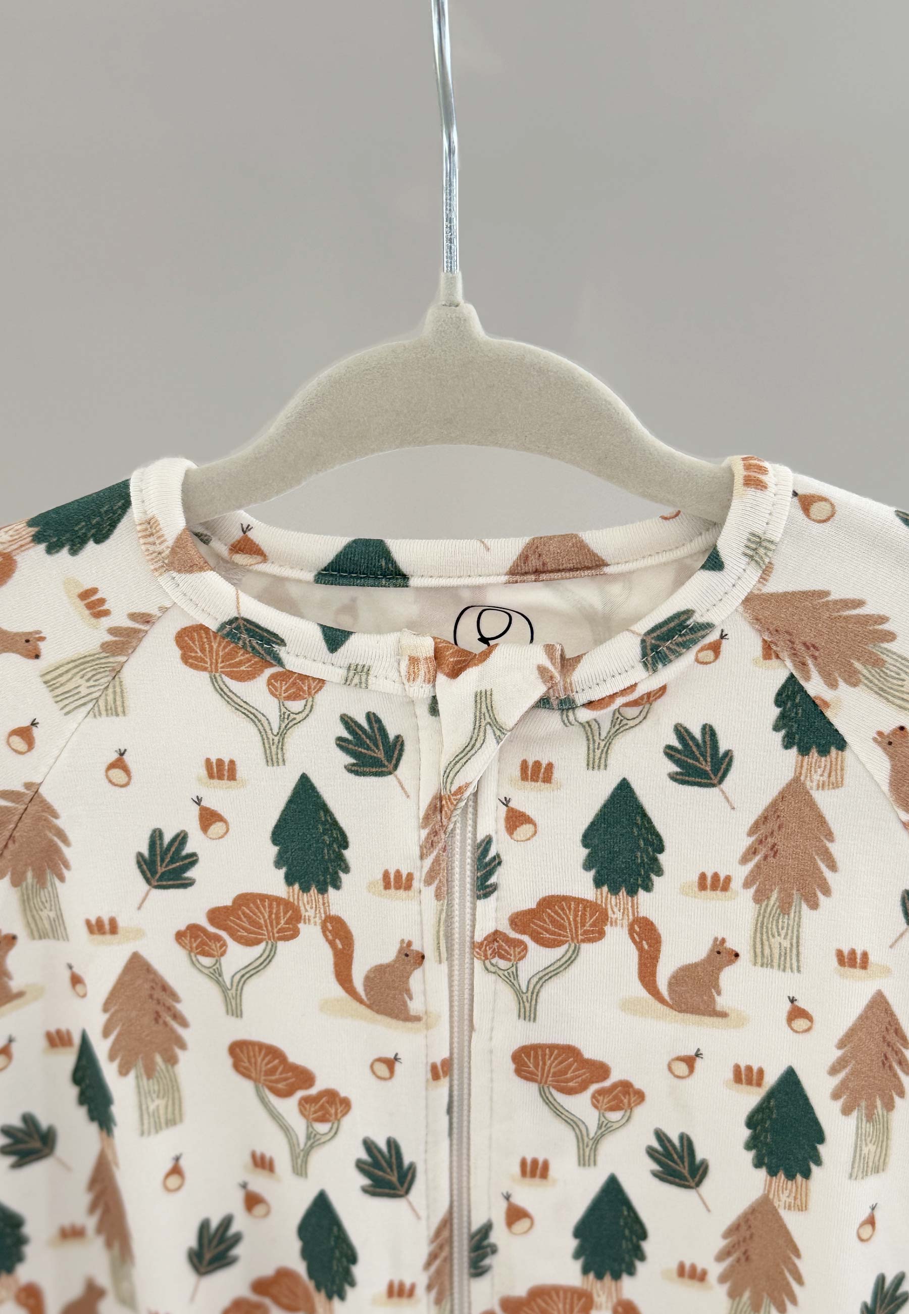 Tutina in Bamboo con Zip - Scoiattoli - Palloncino Blu