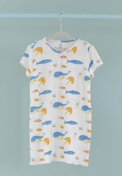 Bamboo Nightgown - Underwater - Blue Balloon