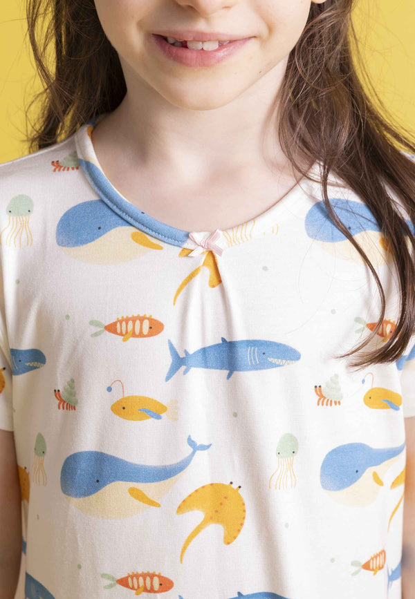 Bamboo Nightgown - Underwater - Blue Balloon