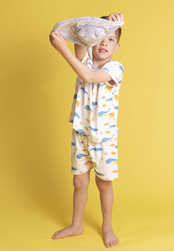 Two-Piece Bamboo Pajamas - Underwater - Blue Balloon