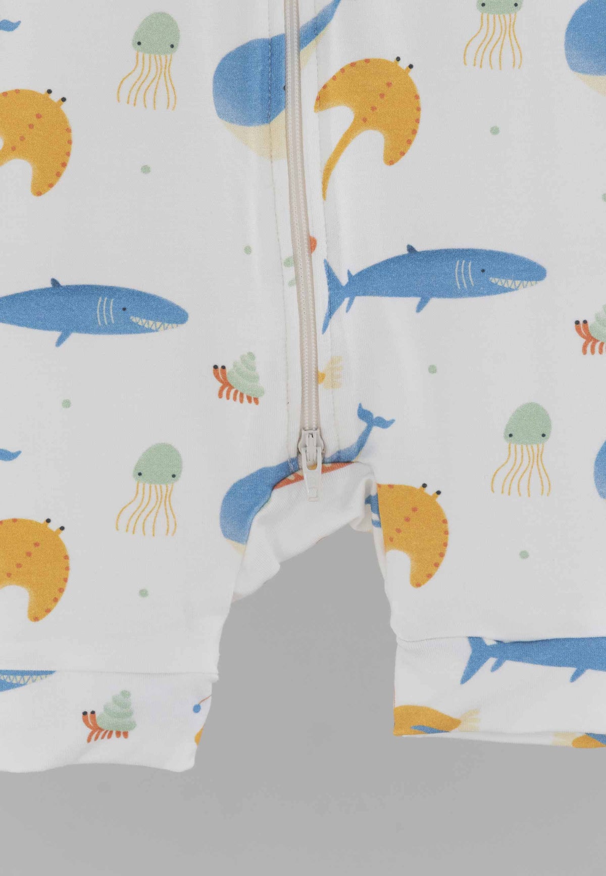 Tutina con zip in bambù - Sott'acqua - Palloncino blu