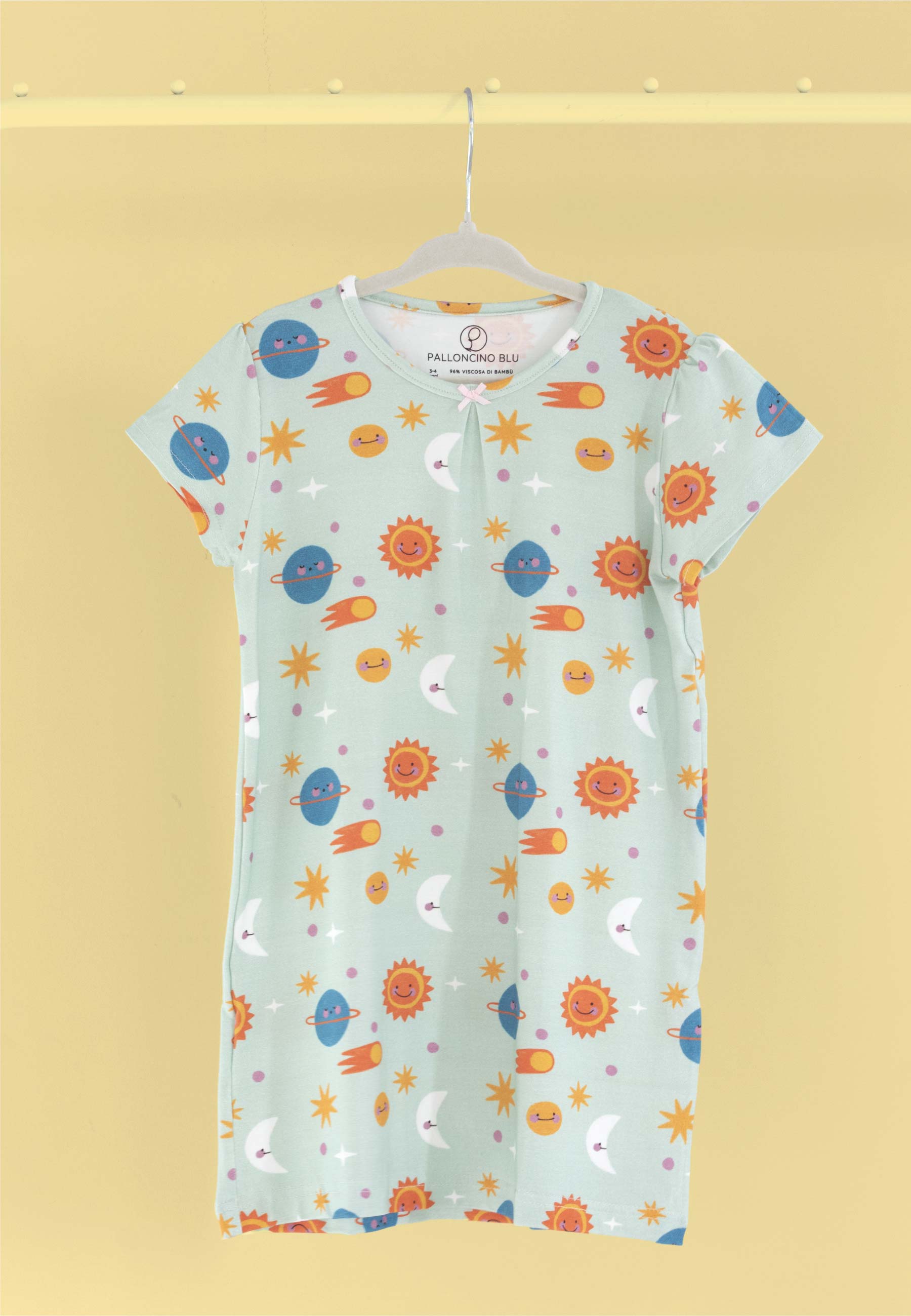 Camicia da notte in bambù - Spaziale! - Palloncino blu