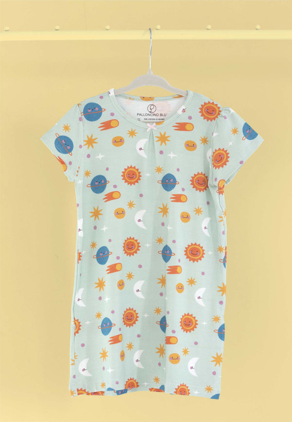 Bamboo Nightgown - Space! - Blue Balloon