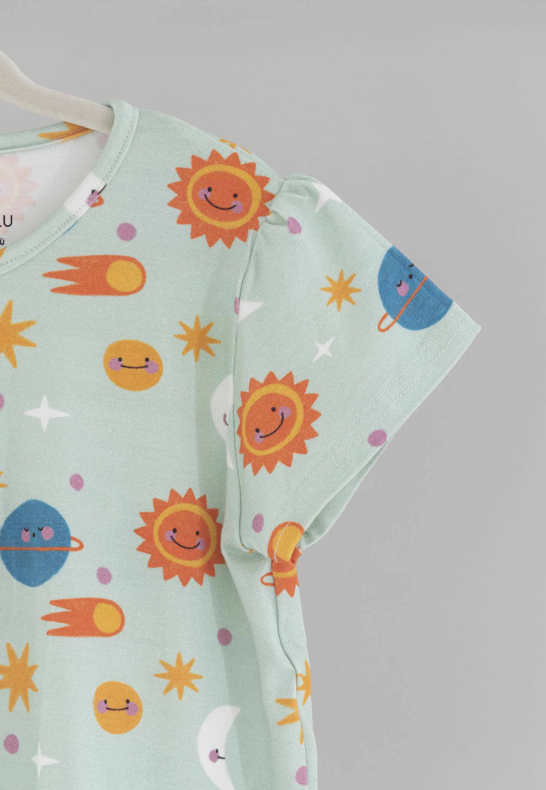 Camicia da notte in bambù - Spaziale! - Palloncino blu
