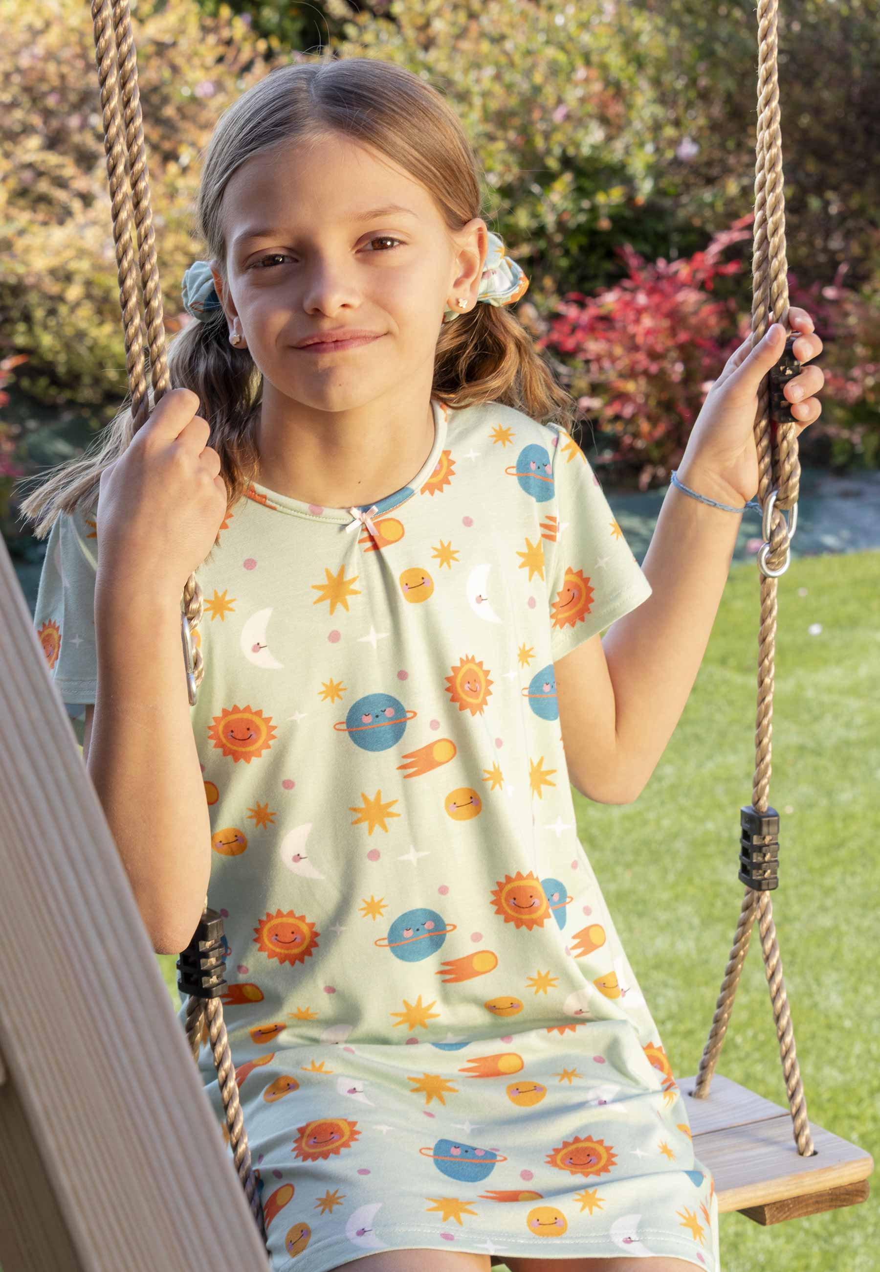 Camicia da notte in bambù - Spaziale! - Palloncino blu
