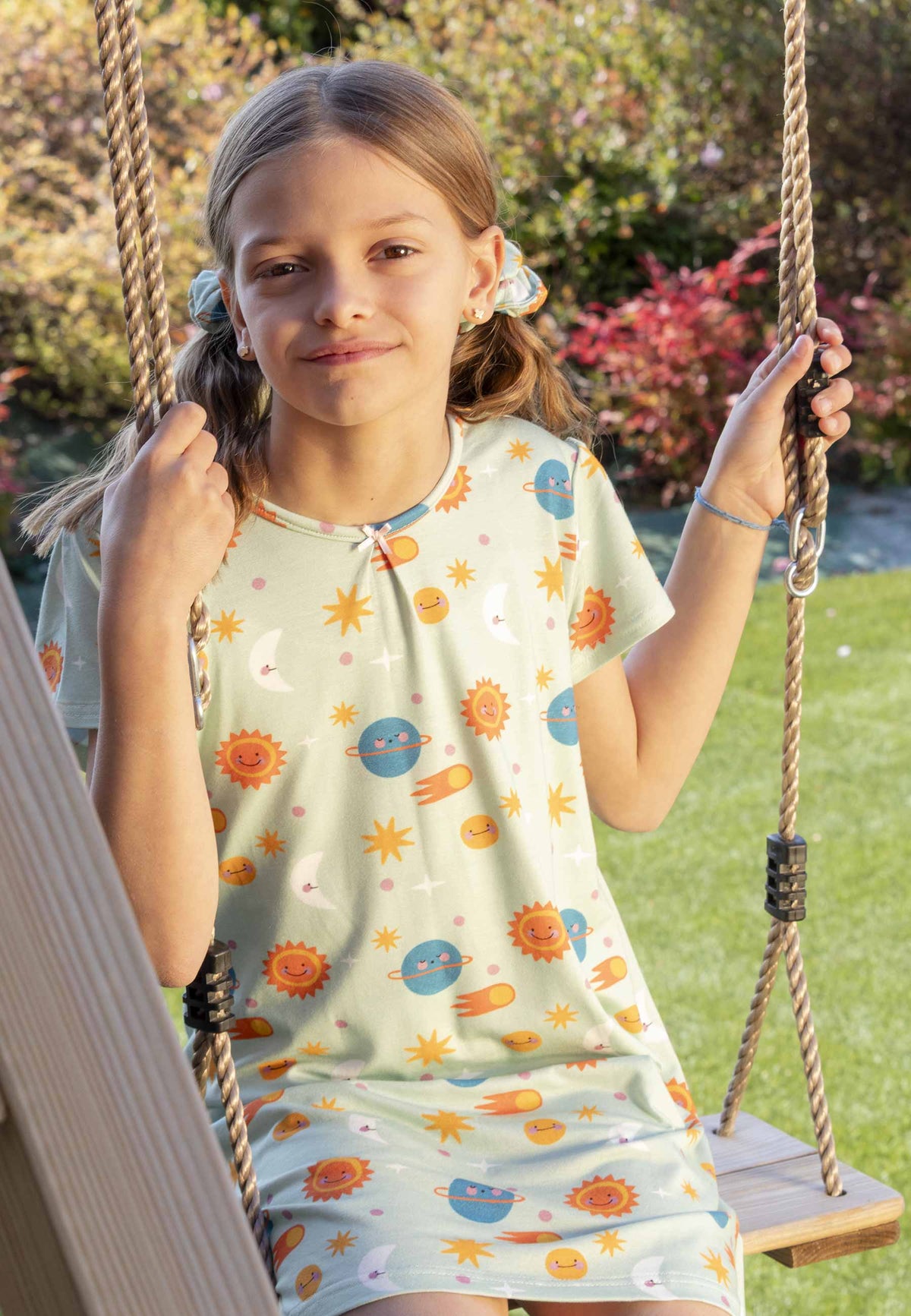 Bamboo Nightgown - Space! - Blue Balloon